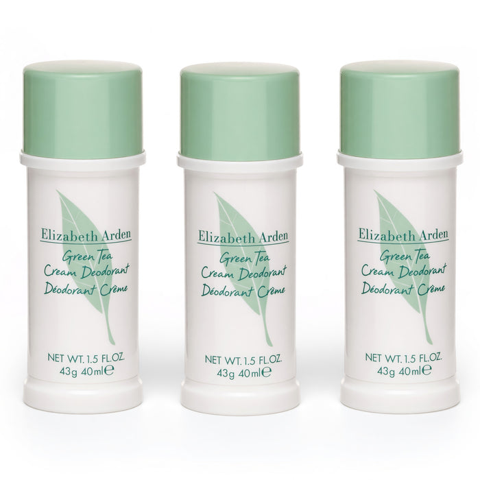Green Tea by Elizabeth Arden, 3x1.5oz (4.5oz total) Cream Deodorant women
