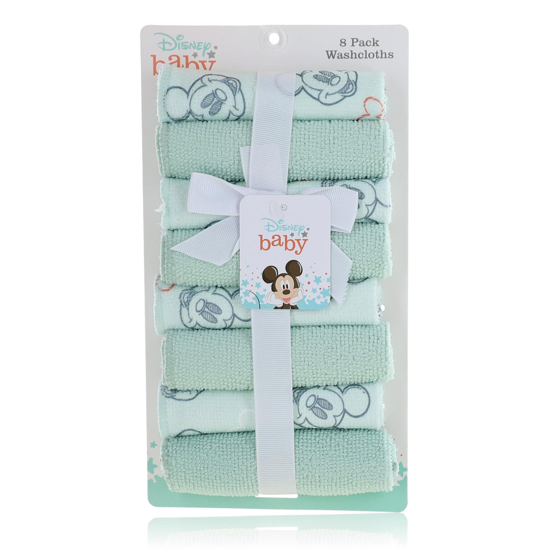 Mickey Mouse Washcloth Set by Disney, 8 Pack for Babies - Pastel